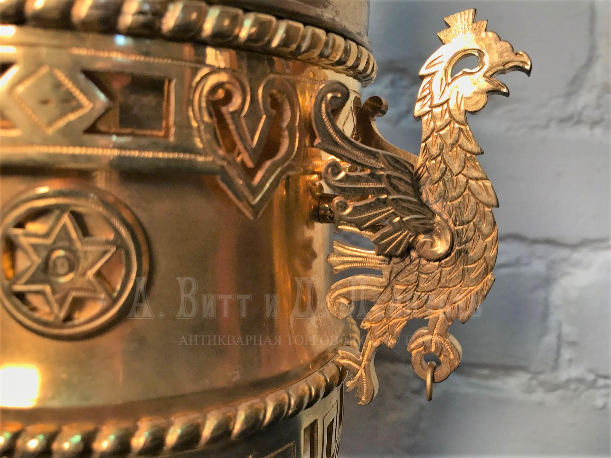 Лампа керосиновая в русском стиле бронза золоченая Мастерская А.Соколова